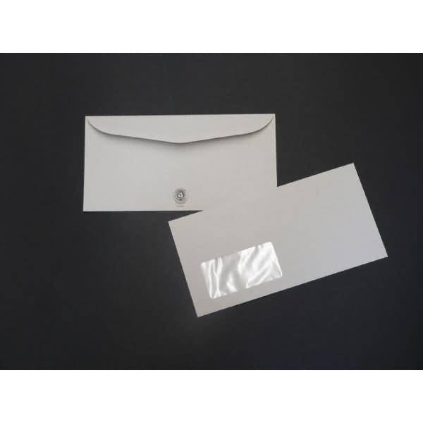 Kuvertierhüllen 120x235mm 75g/qm gummiert Fenster VE=1000 Stück grau