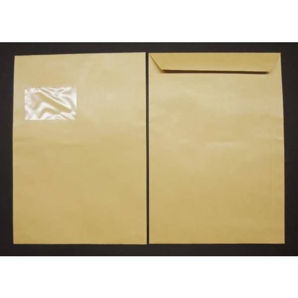 Versandtaschen C4 90g/qm gummiert Fenster VE=250 Stück braun