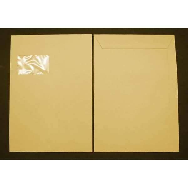 Versandtaschen C4 130g/qm gummiert Fenster VE=250 Stück braun