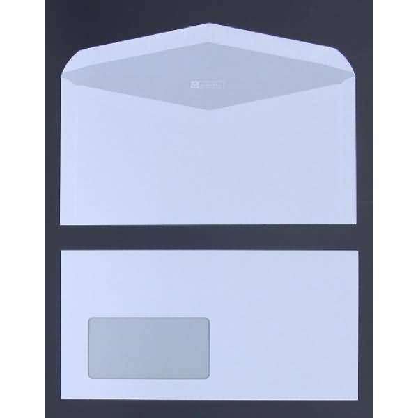 Briefumschläge DINlang 80g/qm gummiert Sonderfenster VE=1000 Stück weiß