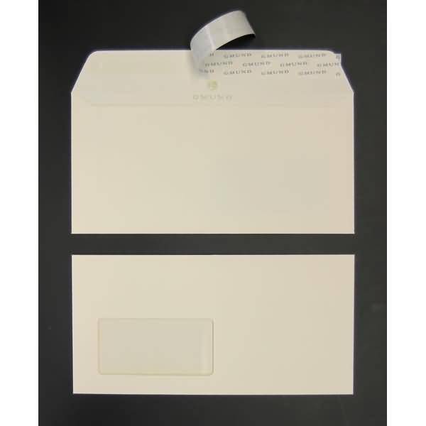 Briefumschläge DINlang 135g/qm haftklebend Fenster VE=100 Stück creme