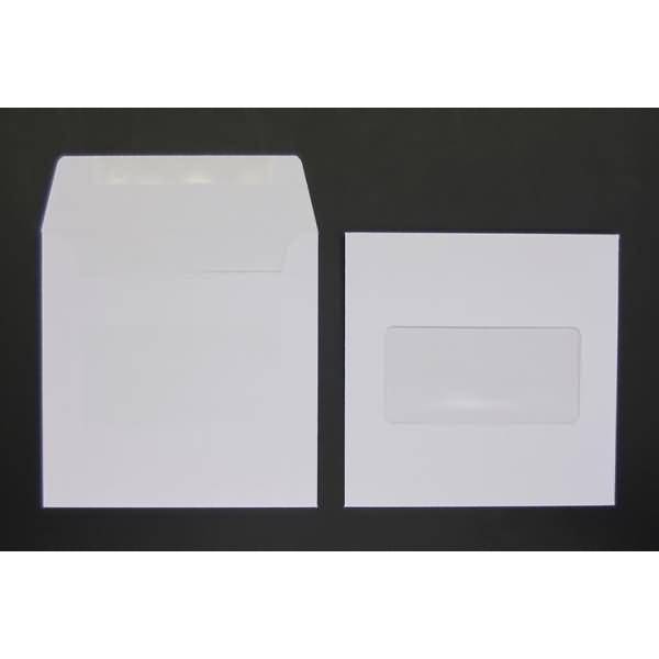 Briefumschläge 125x125mm 100g/qm haftklebend Sonderfenster VE=100 Stück weiß