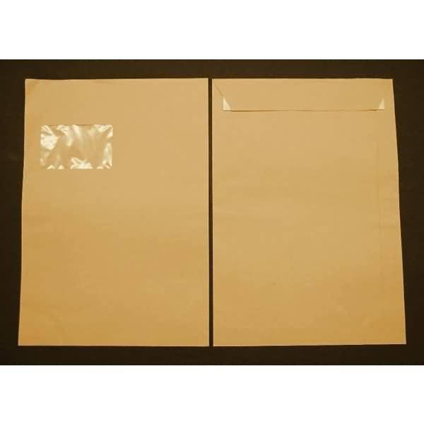 Versandtaschen C4 110g/qm haftklebend Fenster VE=250 Stück braun
