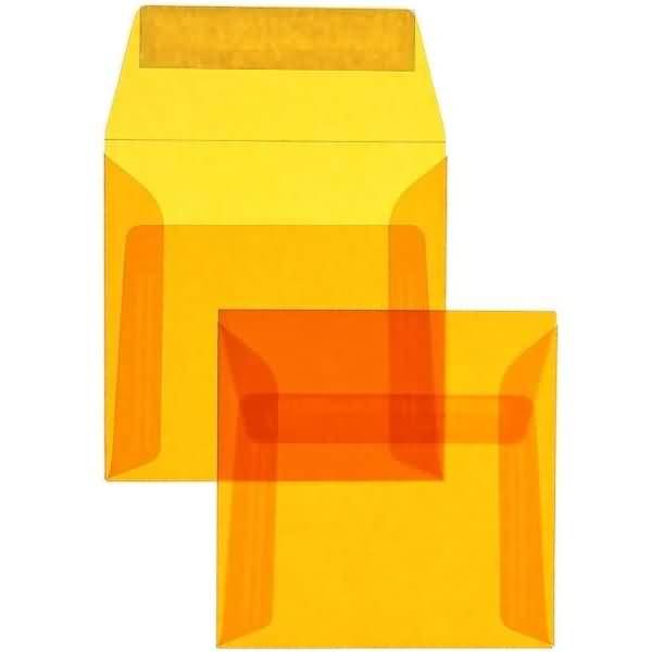 Briefumschläge Offset transparent 170x170mm 100g/qm HK VE=100 St. intensivorange