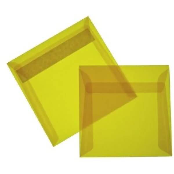 Briefumschläge Offset transparent 170x170mm 100g/qm HK VE=100 Stück intensivgelb