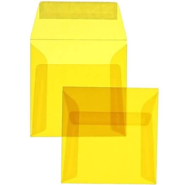 Briefumschläge Offset transparent 220x220mm 100g/qm HK VE=100 Stück intensivgelb
