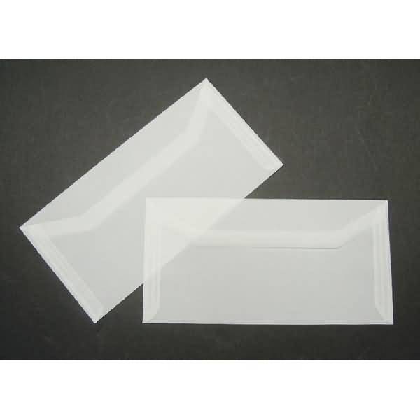 Kuvertierhüllen DINlang 100g/qm gummiert VE=100 Stück transparent-weiß
