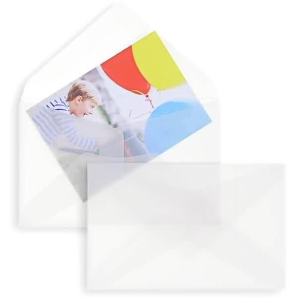 Briefumschläge Offset transparent 62x98mm 90g/qm NK VE=100 Stück weiß
