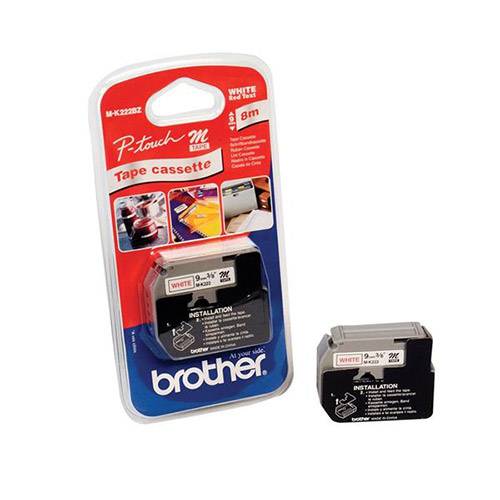 Brother M-K222BZ - Kunststoff - Rot auf Weiß - Rolle (0,9 cm x 8 m)