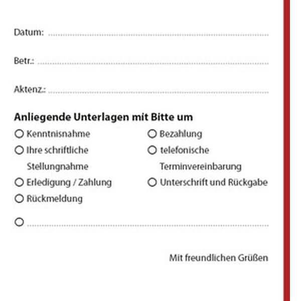 Übersendungszettel BxH 210x105mm VE=100 Stück