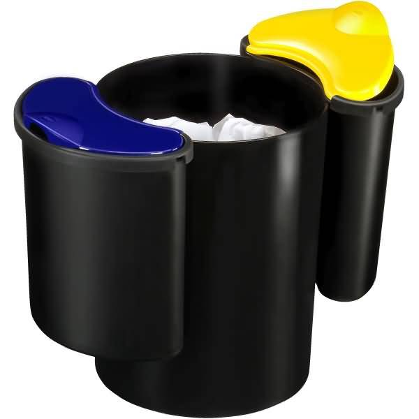Papierkorb-Set mit 2 Nasseinsätzen 1x510 / 2x515 schwarz/gelb/blau