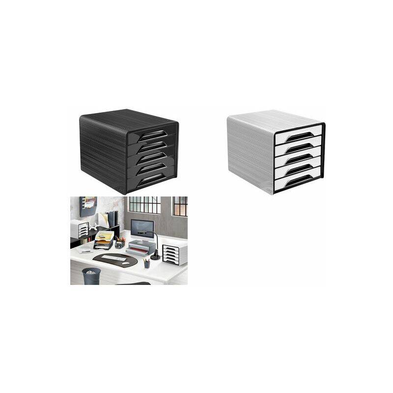 CEP Schubladenbox Smoove, 5 Schübe, weiß / schwarz