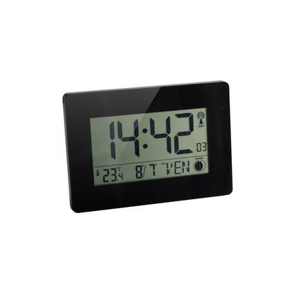 CEP Orium Wanduhr, Funkuhr, schwarz