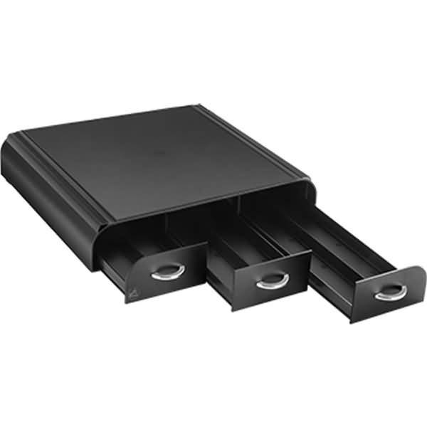 Dispenser für Kaffeekapseln 3 Schubfächer 34,2x32,7x6,9cm schwarz