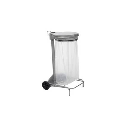CEP Müllsackständer ROSSIGNOL mit Deckel, 110 Liter, silber
