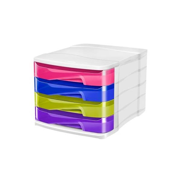 Schubladenbox Ellypse 4 Schübe 292x386x246mm 4-farbig