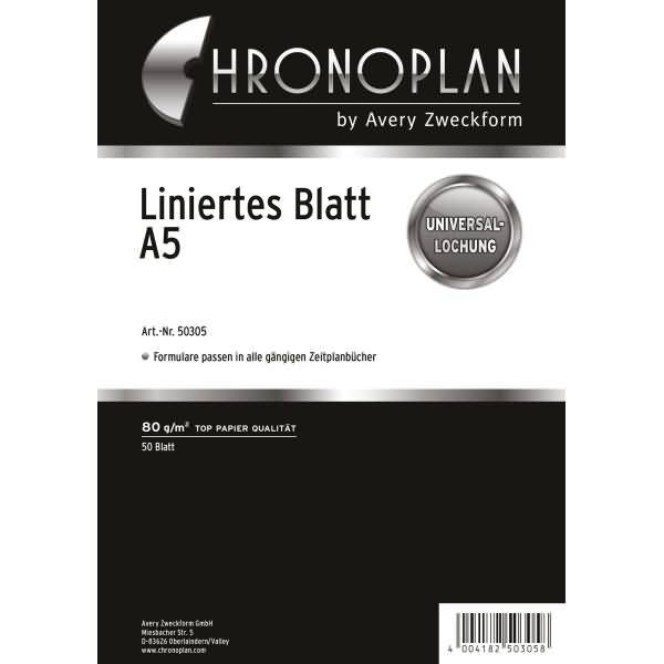 Linierte Blätter A5 VE=50 Blatt