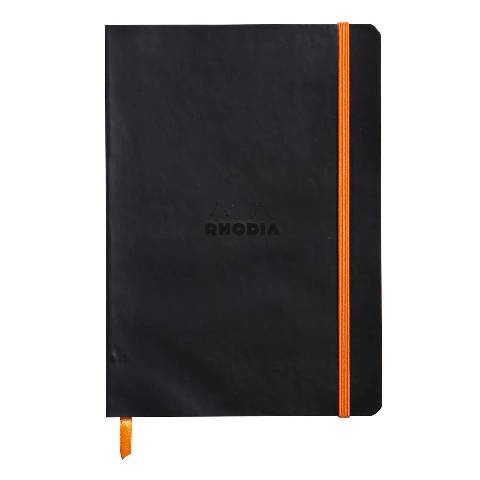 Rhodia Notizbuch A5 Softcover, 80 Bl elfenbein 90g, liniert, Schwarz 117402C