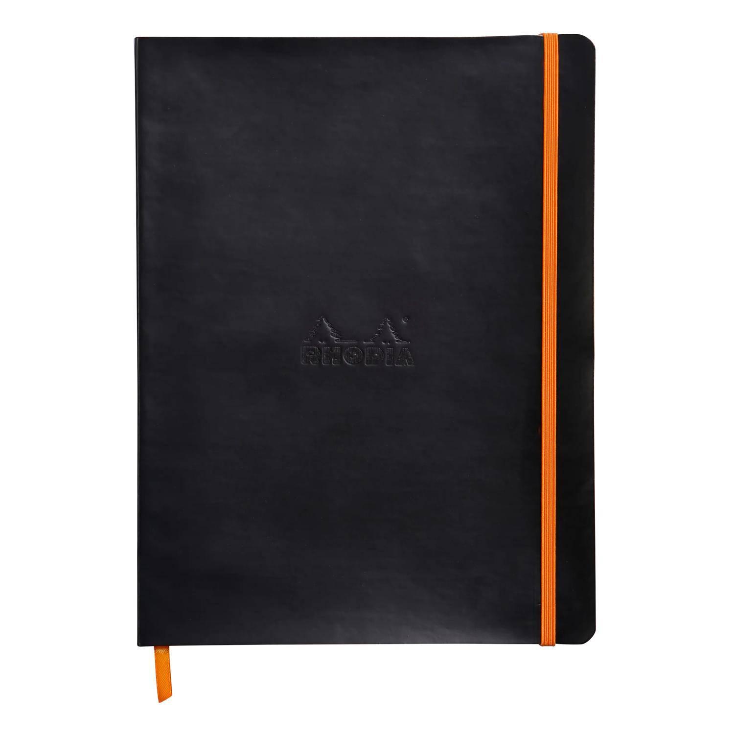 Rhodia flexibles Notizbuch 19x25cm, 80 Bl liniert, Papier 90g, Schwarz 117502C