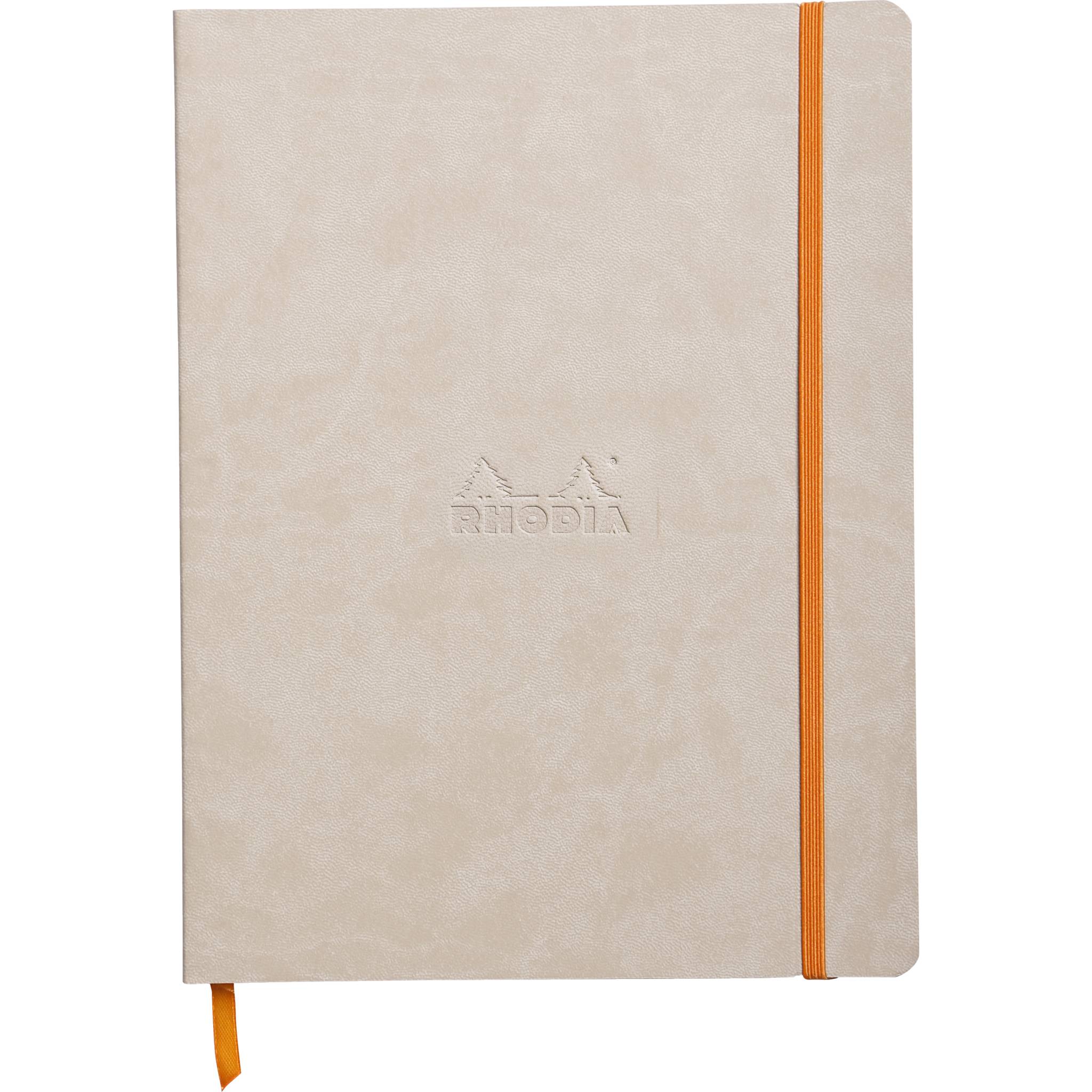 Rhodia flexibles Notizbuch 19x25cm, 80 Bl dot/kariert, Papier 90g, Beige 117555C