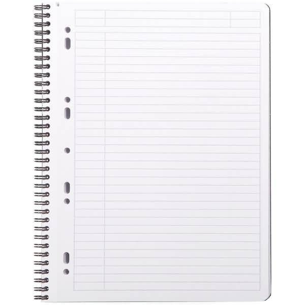 Notizbuch A4+ 80 Blatt Wire-O-Bindung 90g liniert mit Rand schwarz