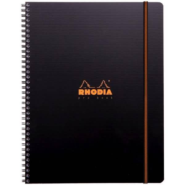 Notizbuch A4+ 80 Blatt Wire-O-Bindung 90g kariert schwarz