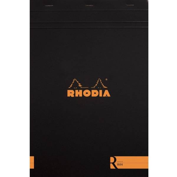 Schreibblock Rhodia Nr. 12 8,5x12cm 70 Blatt liniert schwarz