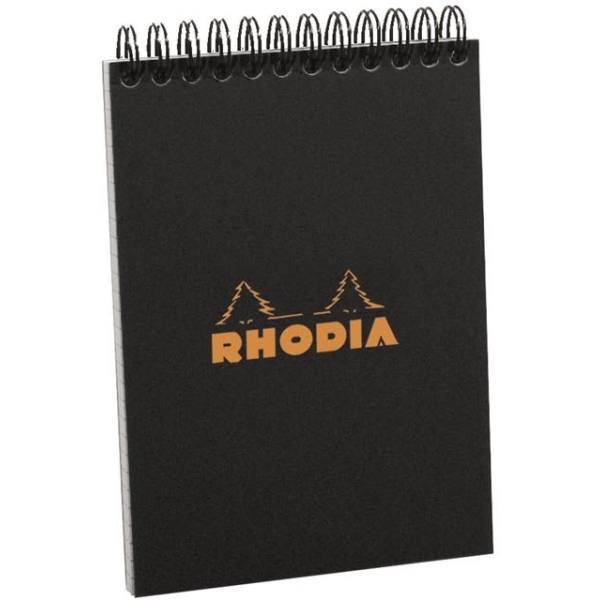 Spiralnotizblock A6 kariert 80 Blatt schwarz