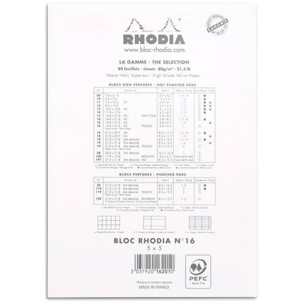 Notizblock White Nr. 16 A5 kariert 80 Blatt weiß