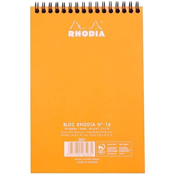 Spiralnotizblock A5 80 Blatt 80g Dot Lineatur orange