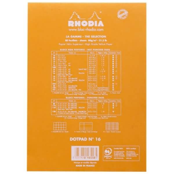 Notizblock DotPad Nr. 16 A5 14,8x21cm 80 Blatt 80g Dot Grid orange