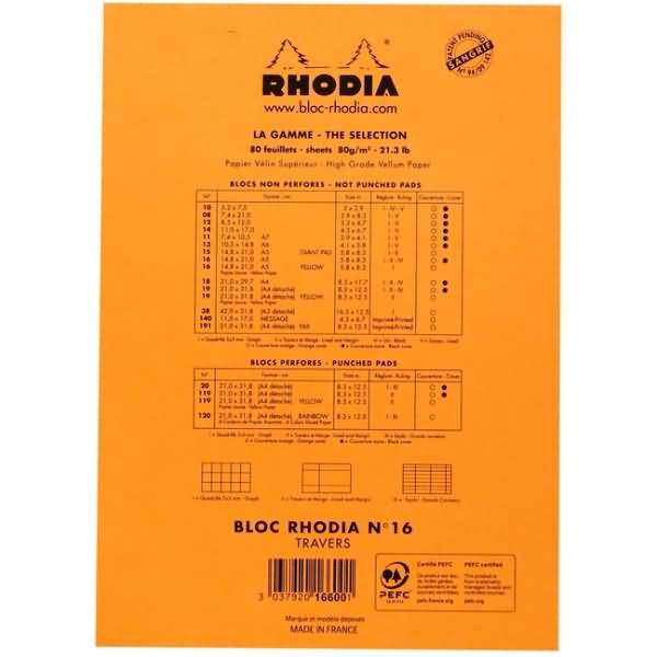 Notizblock Nr. 16 A5 14,8x21cm 80 Blatt 80g liniert mit Rand orange