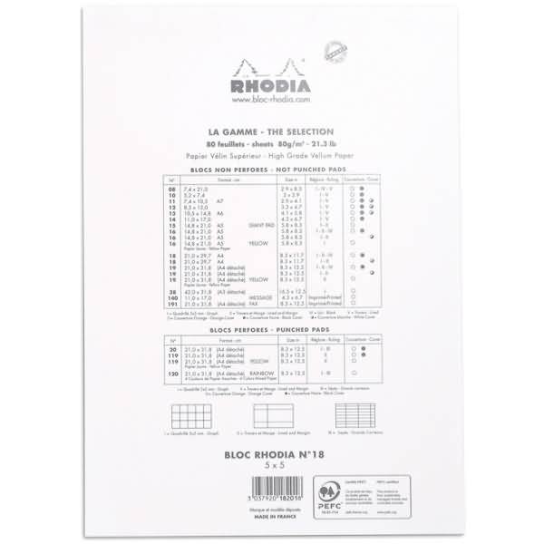 Notizblock White Nr. 18 A4 kariert 80 Blatt weiß