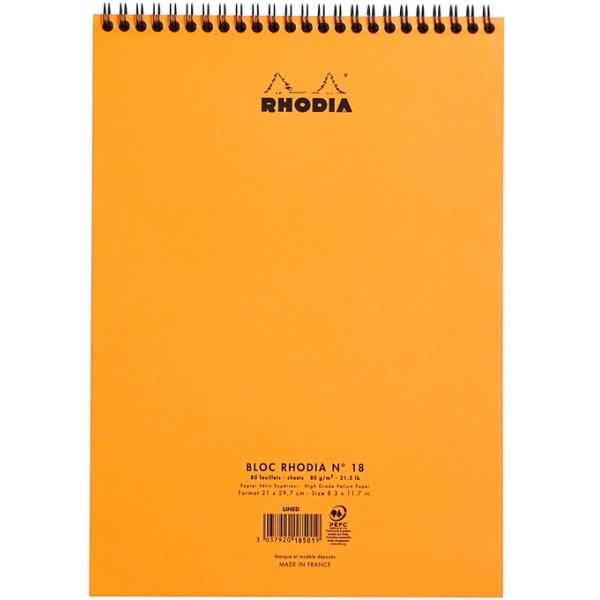 Spiralnotizblock A4 liniert 80 Blatt orange