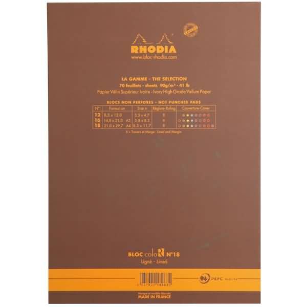 Notizblock color A4 liniert 70 Blatt schoko