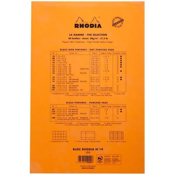 Notizblock Nr. 19 A4+ 21x31,8cm 80 Blatt 80g blanko orange