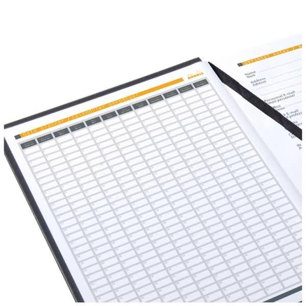 Kladde Office Brochure Rhodiactive A4 21x29,7cm weicher Deckel 80 Blatt 90g kariert schwarz