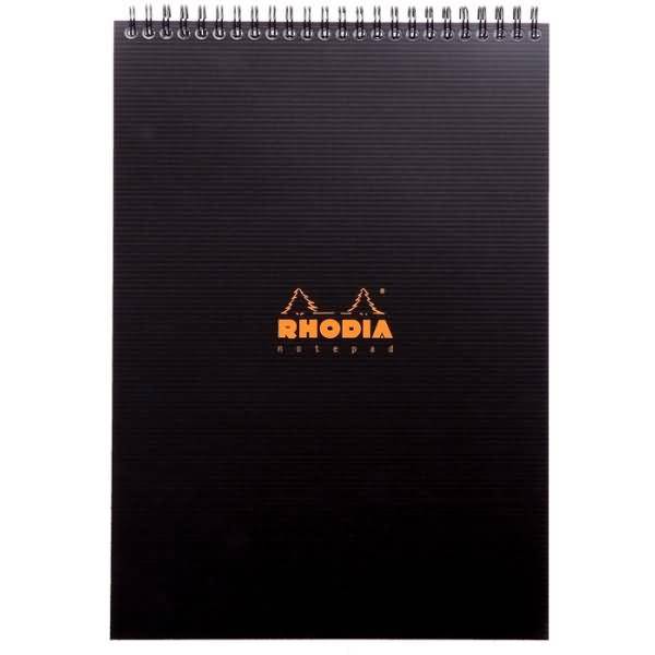 Notizbuch A4+ 80 Blatt Wire-O-Bindung 90g 80 Blatt kariert schwarz