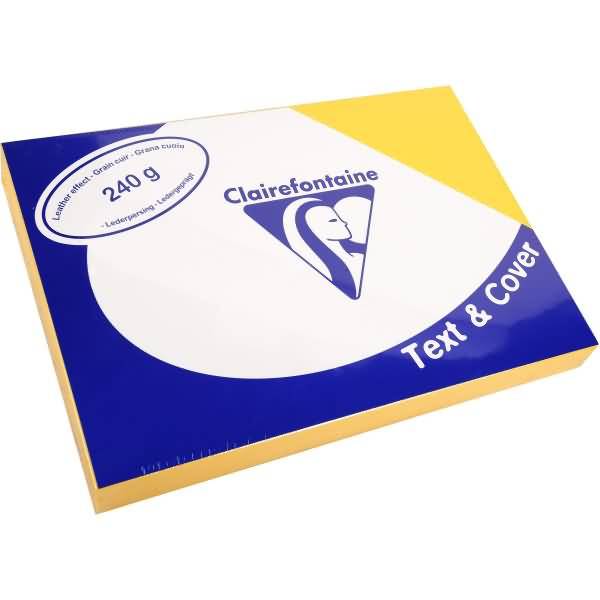 Deckblätter A4 210x297mm 240g/qm gelb Leder VE=100 Blatt