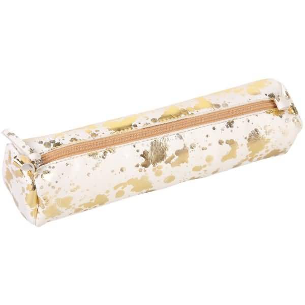 Schlampermäppchen Cosmicuir Leder 5,5x22cm golden