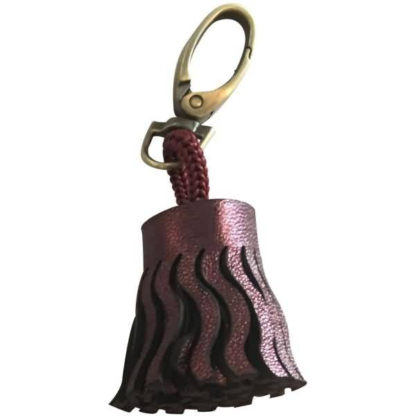 Schlüsselanhänger Leder 4x2,5cm cherry