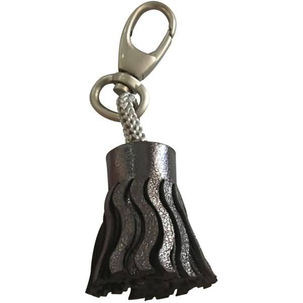 Schlüsselanhänger Leder 4x2,5cm graphite