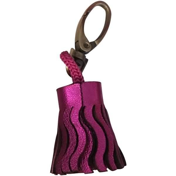 Schlüsselanhänger Leder 4x2,5cm raspberry