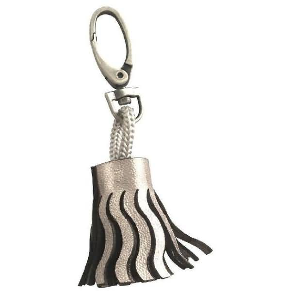 Schlüsselanhänger Leder 4x2,5cm grey