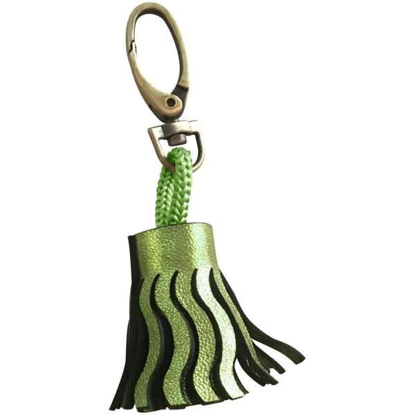 Schlüsselanhänger Leder 4x2,5cm green