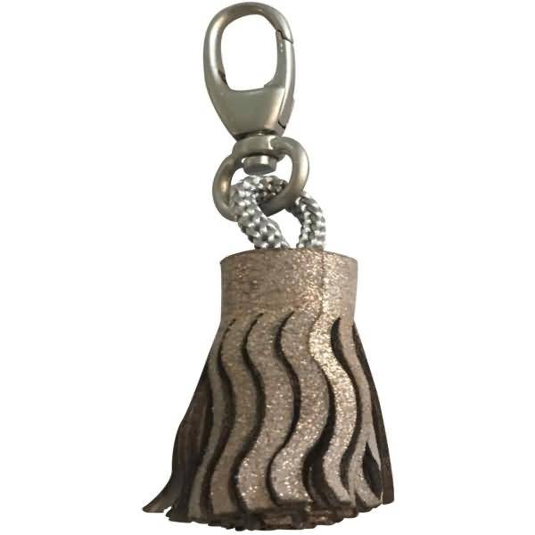 Schlüsselanhänger Feder Leder 4x2,5cm copper