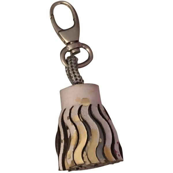 Schlüsselanhänger Cosmicuir Leder 4x2,5cm golden