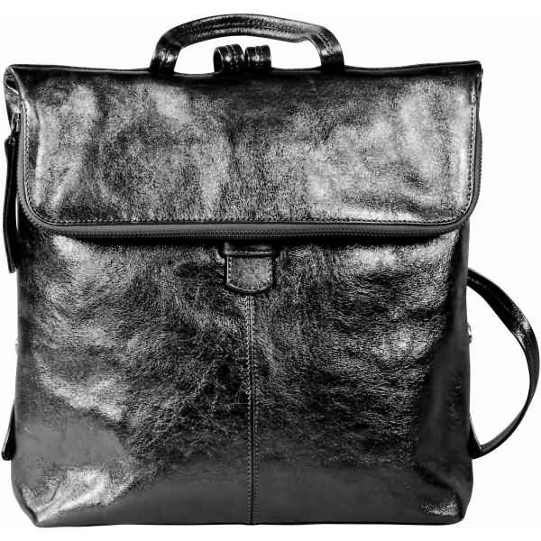 Rucksack Emalia Leder 34x30x8cm schwarz