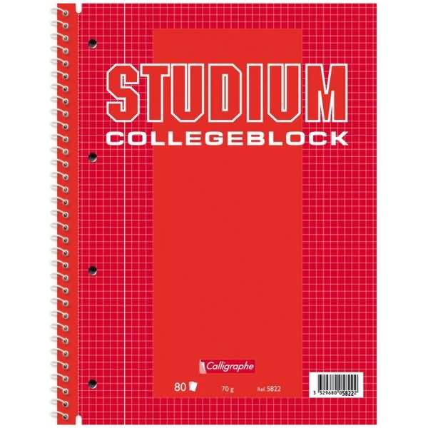 Kollegblock School Basics A4 kariert 1 Rand 80 Blatt