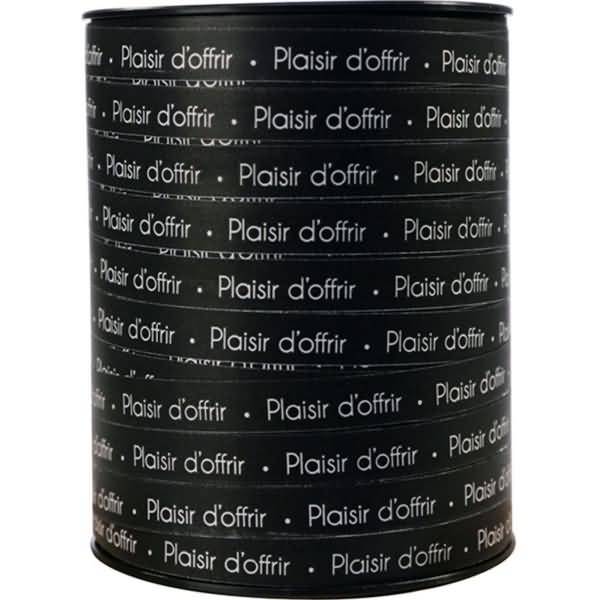Geschenkband 'Plaisir d'offrir' 10mmx225m schwarz-weiß